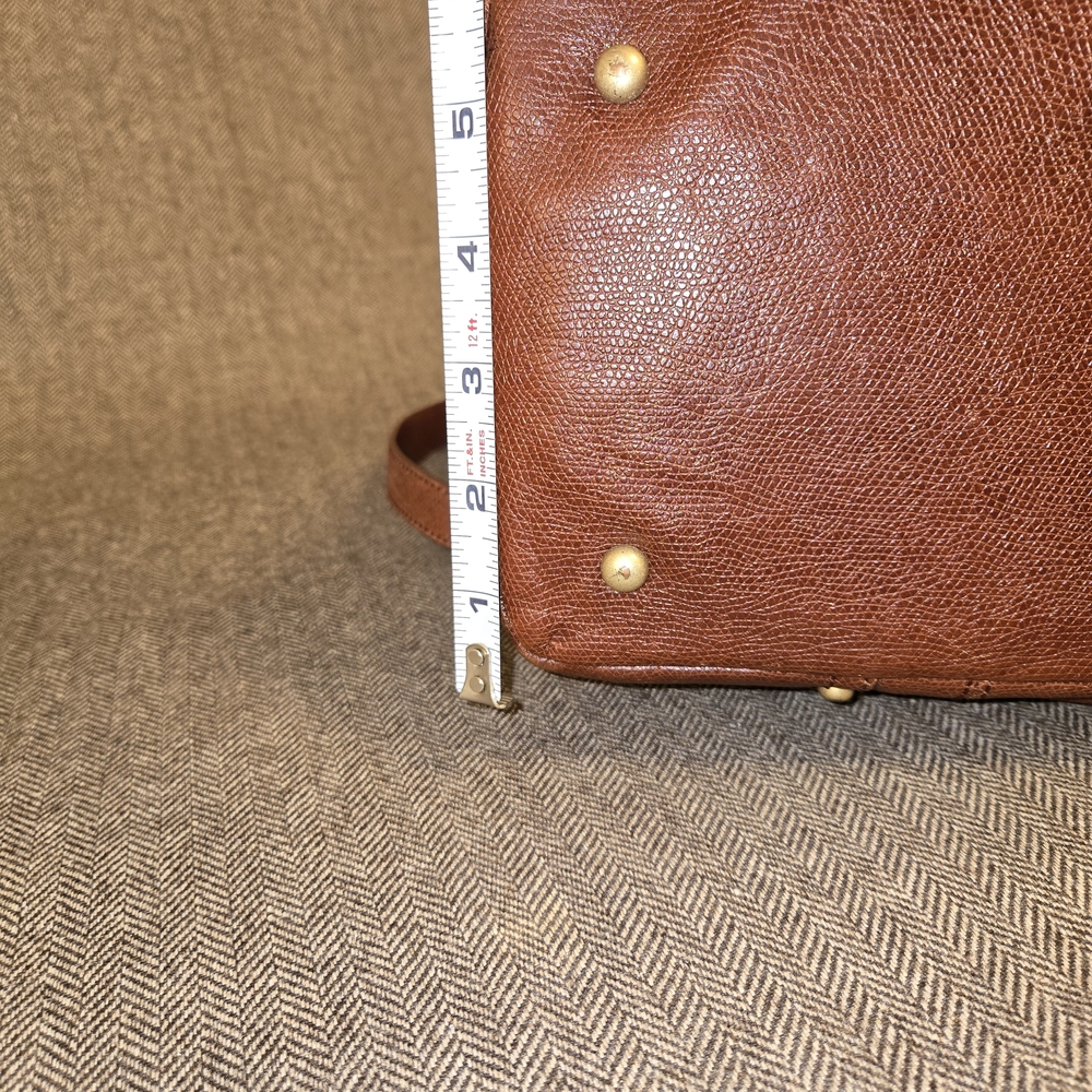 Talbots Brown Leather Purse / Tote Bag - Picture 6 of 12